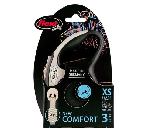 Flexi New Comfort Taśma "XS" 3m Do 12kg Czarna