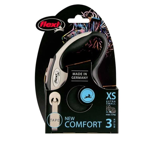 Flexi New Comfort Taśma "XS" 3m Do 12kg Czarna