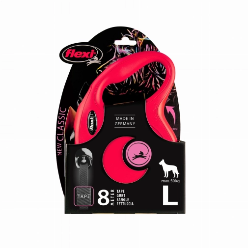 Flexi New Classic Taśma "L" 8m Do 50kg Czerwona