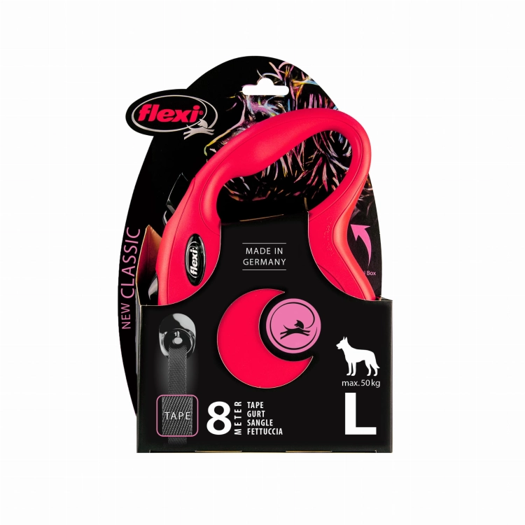Flexi New Classic Taśma "L" 8m Do 50kg Czerwona