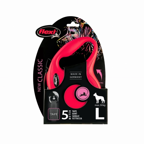 Flexi New Classic Taśma "L" 5m Do 50kg Czerwony