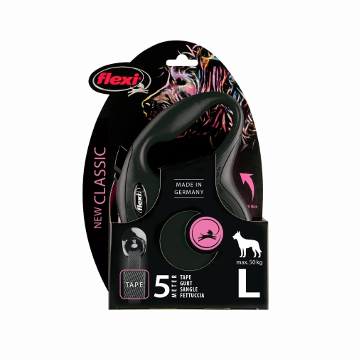 Flexi New Classic Taśma "L" 5m Do 50kg Czarna