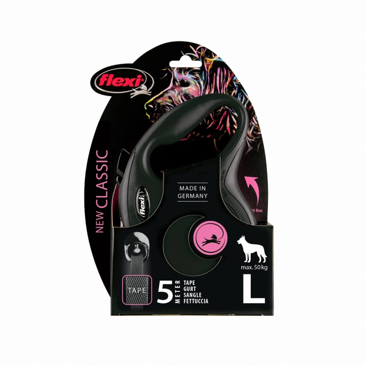 Flexi New Classic Taśma "L" 5m Do 50kg Czarna