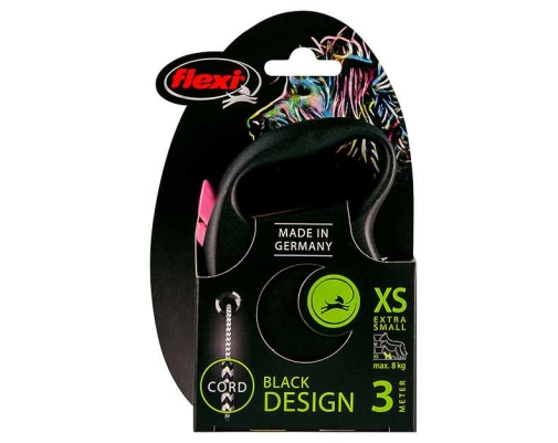 Flexi Black Design Linka "XS" 3m 8kg Różowa