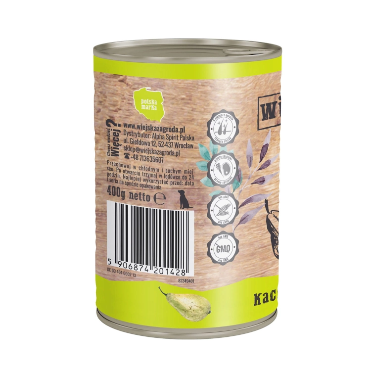 Wiejska Zagroda Kaczka Z Gruszką 400g Dla Psa