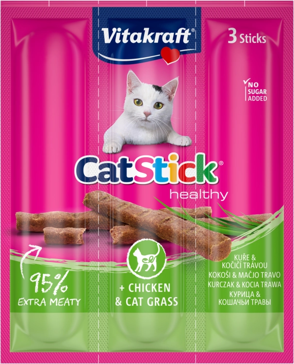 Vitakraft Cat Stick Mini Kurczak&trawa 3szt 18g