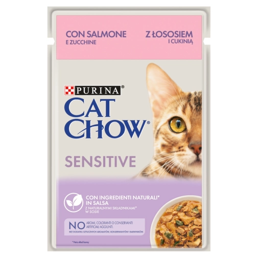 Purina Cat Chow Sensitive Łosoś Z Cukinią 85g