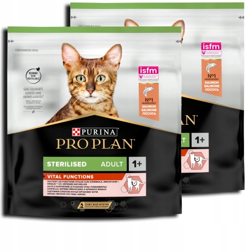 Purina Pro Plan Cat Sterilised Łosoś 400g + 400g