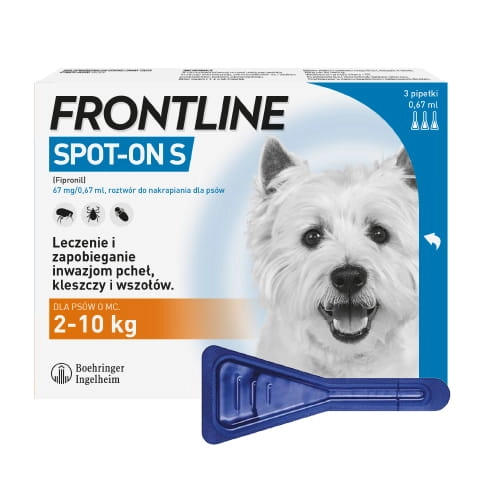Frontline Spot on S Dla  Psów 2-10kg Pipeta 3szt (0,67ml)