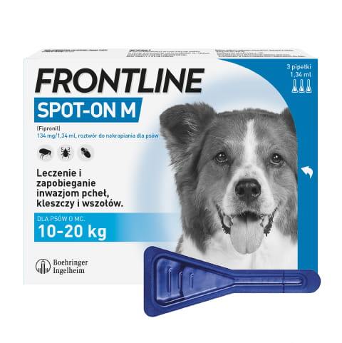 Frontline Spot on M Dla  Psów 10-20kg Pipeta 3szt (1,34ml)