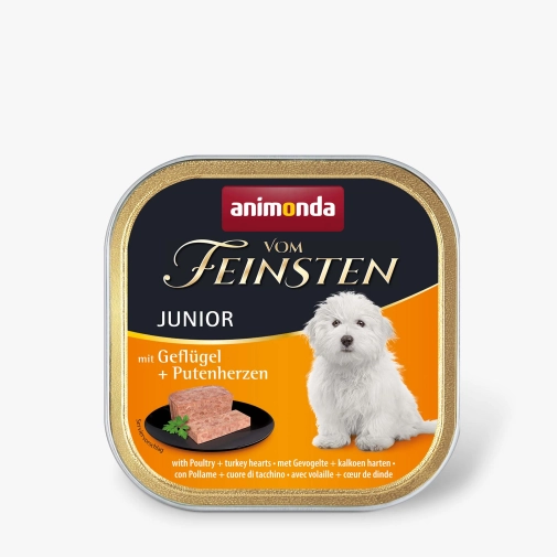Karma Dla Psa Animonda Vom Feinsten Junior 150g Drób Z Sercami Indyczymi