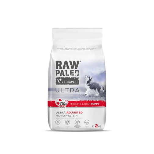 Raw Paleo Ultra Dla Psa Sucha Medium&Large Puppy Wołowina 2kg
