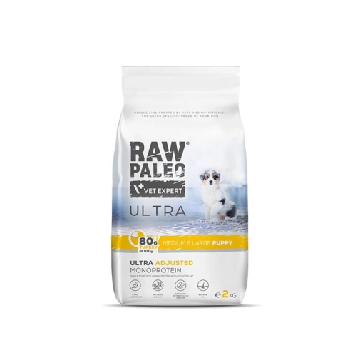Raw Paleo Ultra Dla Psa Sucha Medium&Large Puppy Indyk 2kg