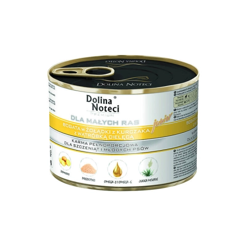 Dolina Noteci Premium Junior Z Żołądkami Z Kurczaka I Wątróbką Cielęcą 185g