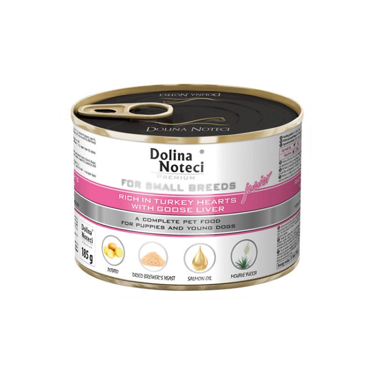 Dolina Noteci Premium Junior Z Sercami Indyczymi I Wątróbką Z Gęsi 185g
