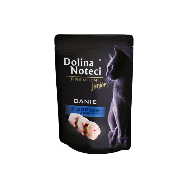 Dolina Noteci Junior Danie Z Dorszem I Sardynką Dla Kota 85g