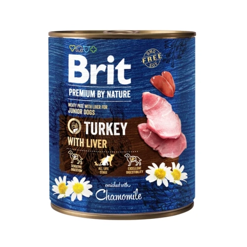 Karma Dla Psa Brit Premium by Nature Indyk Z Wątróbką 800g
