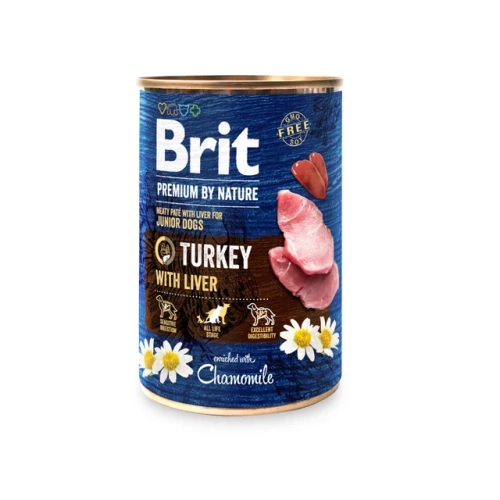Karma Dla Psa Brit Premium by Nature Indyk Z Wątróbką 400g