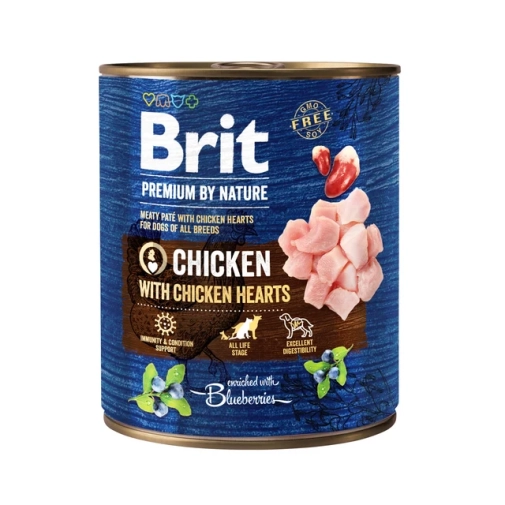 Karma Dla Psa Brit Premium by Nature Kurczak Z Sercami 800g
