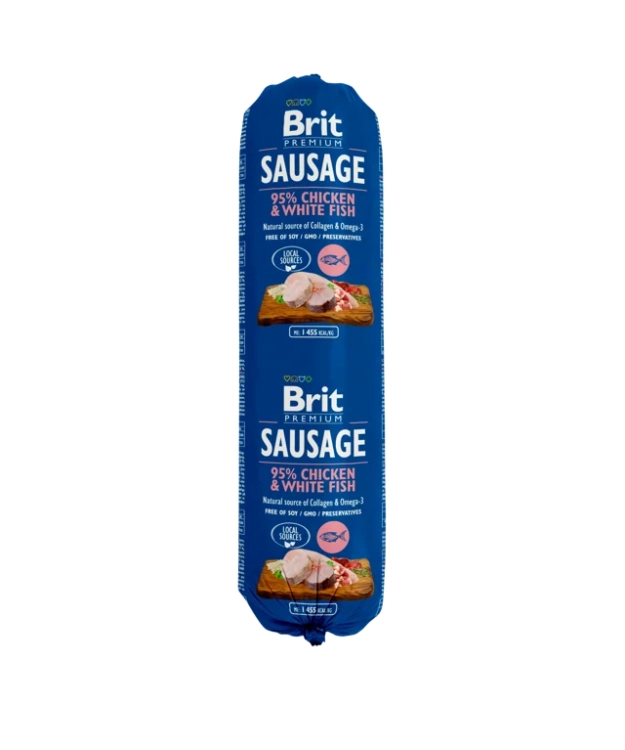 Brit Sausage Dla Psa Kurczak Z Białą Rybą 800g