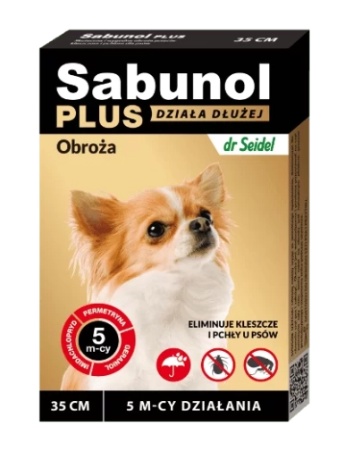 Sabunol Plus Obroża Ozdobna Przeciw Kleszczom I Pchłom 35cm 5m-cy
