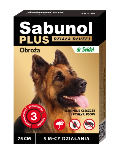 Sabunol Plus Obroża Ozdobna Przeciw Kleszczom I Pchłom 75cm 5m-cy