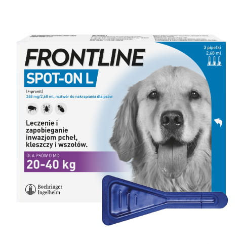 Frontline Spot on L Dla Psów 20 Do 40 Kg Przeciw Kleszczom I Pchłom Pipeta 1szt