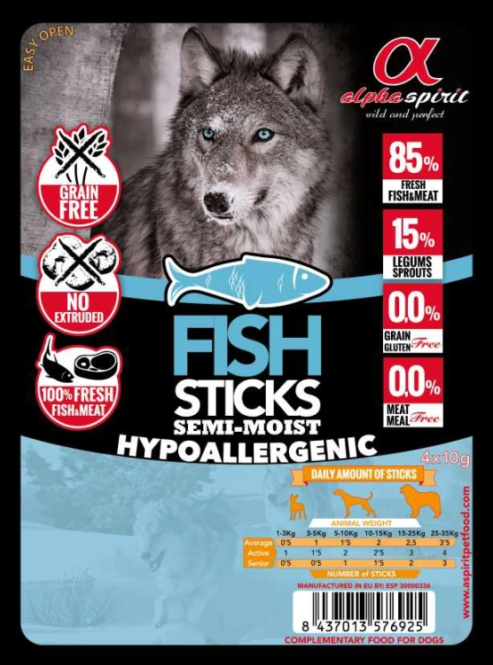 Alpha Spirit Przysmak Dla Psa 4x10g Z Rybą