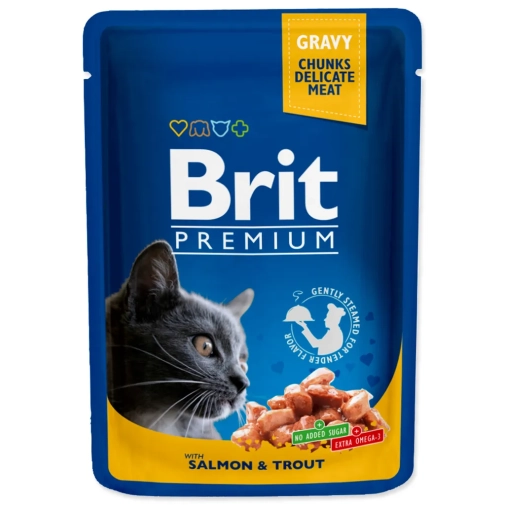 Karma Dla Kota Brit Premium Saszetka 100g Łosoś / Pstrąg