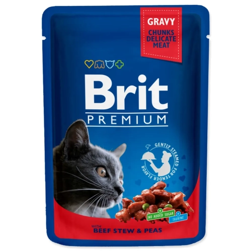 Karma Dla Kota Brit Premium Saszetka 100g Wołowina / Groszek