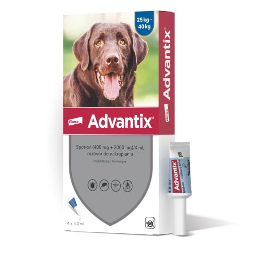 Elanco Advantix Spot-on 4,0ml Dla Psa 25-40kg Op.4amp.