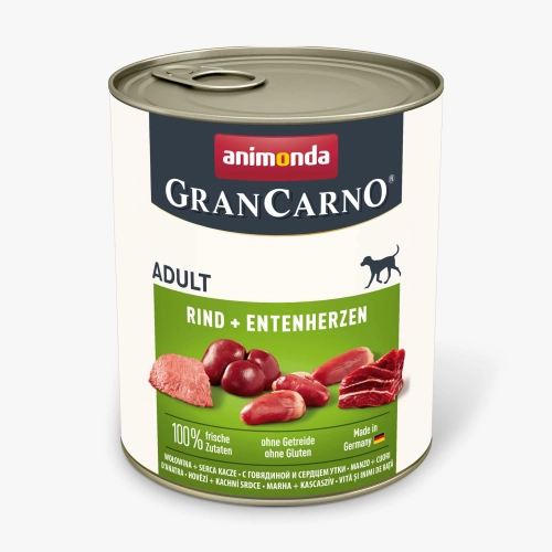 Karma Dla Psa Animonda Grancarno Wołowina Z Sercami Kaczymi 800g