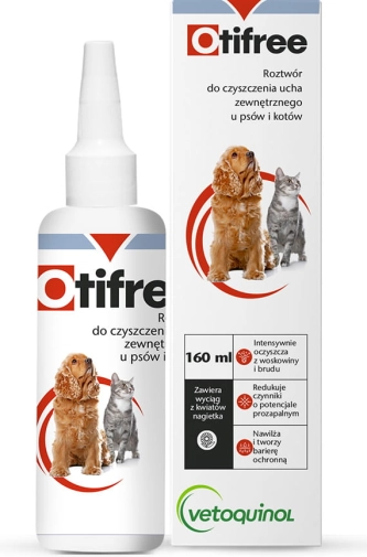 Vetoquinol Otifree Roztwór Do Uszu Dla Psa I Kot 160ml