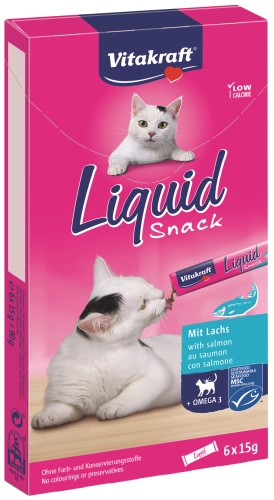 Vitakraft Cat Liquid Snack Łosoś/Omega 6x15g