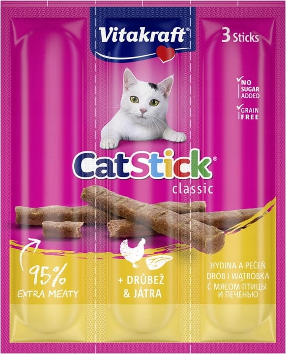 Vitakraft Cat Stick Mini 3szt Drób/Wątróbka 18g