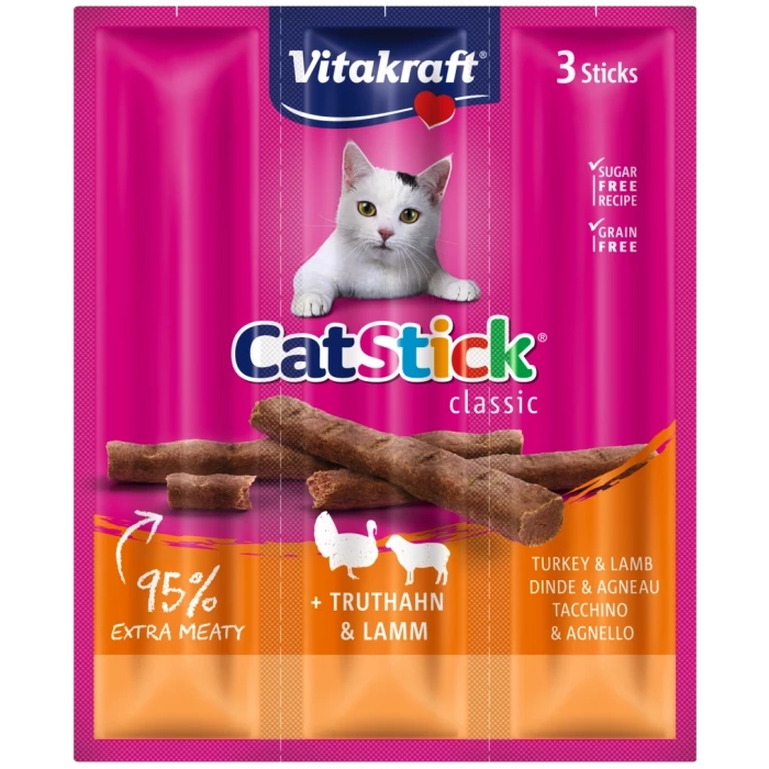 Vitakraft Cat Stick Mini 3szt Indyk/Jagnięcina 18g