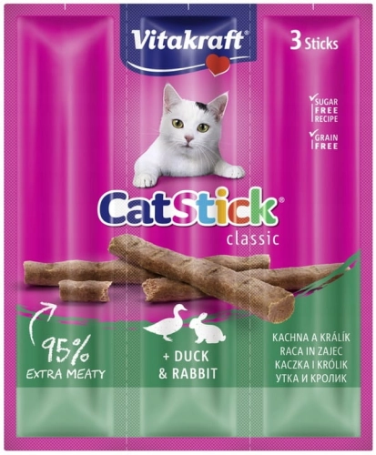 Vitakraft Cat Stick Mini 3szt Kaczka/Królik 18g