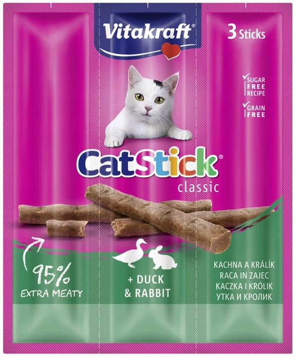 Vitakraft Cat Stick Mini 3szt Kaczka/Królik 18g