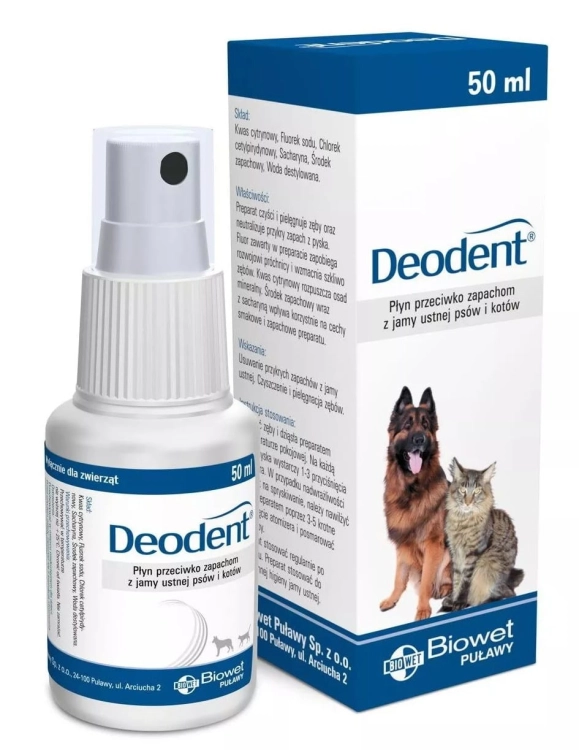 Deodent 50ml  Czyści Zęby-usuwa Zapach Z Pyska