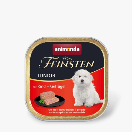 Karma Dla Psa Animonda Vom Feinsten Junior Wołowina Z Drobiem 150g