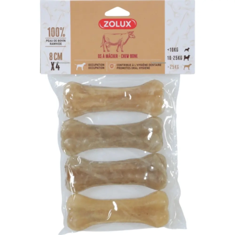 Zolux Kość Prasowana Naturalana 8cm 4szt