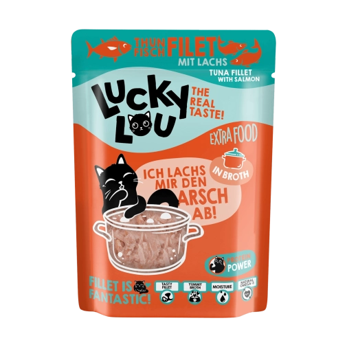 Lucky Lou Extrafood Tuńczyk z Łososiem w Bulionie 70g