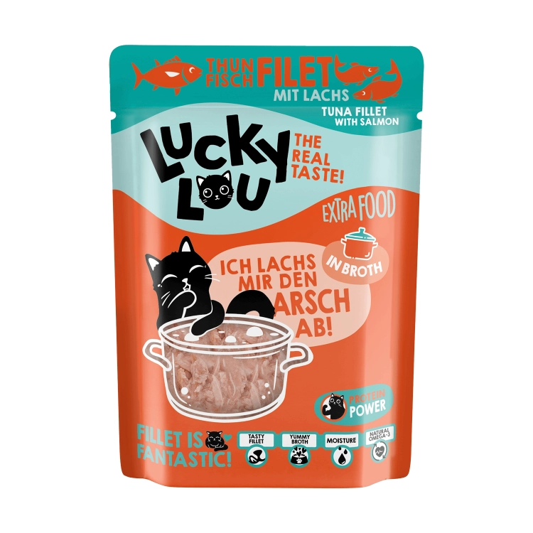 Lucky Lou Extrafood Tuńczyk z Łososiem w Bulionie 70g