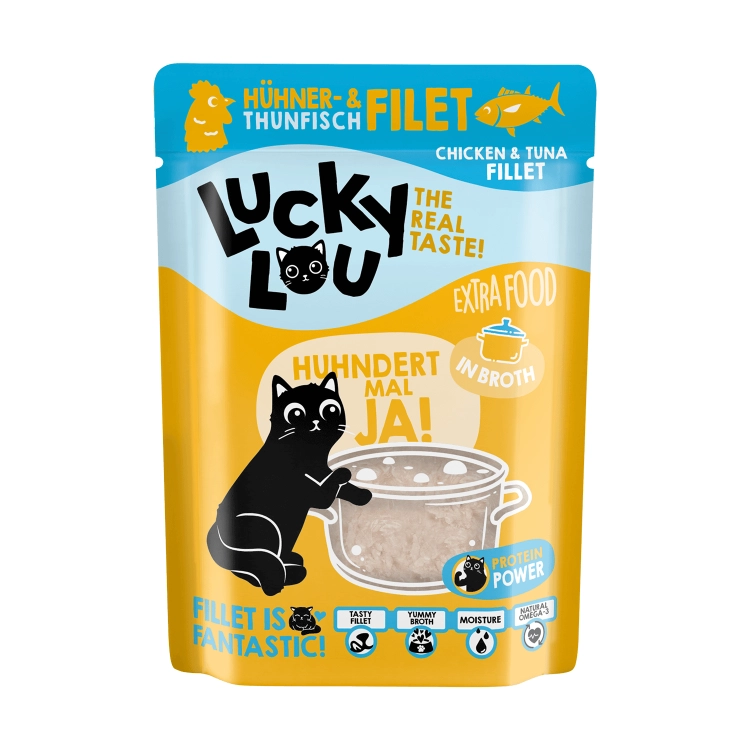 Lucky Lou Extrafood Kurczak i Tuńczyk w Bulionie 70g
