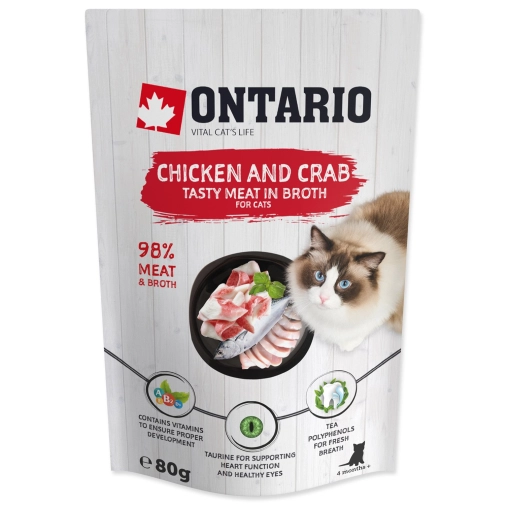 Ontario Dla Kota Kurczak Z Krabem W Rosole 80g