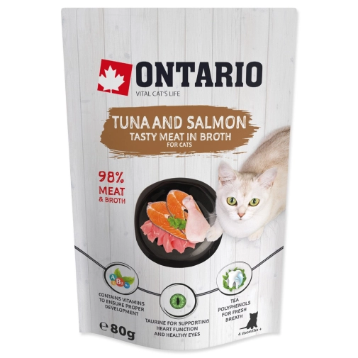 Ontario Dla Kota Tuńczyk Z Łososiem W Rosole 80g