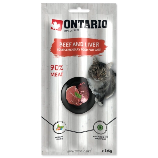 Ontario Kabanos Dla Kota Wołowina I Wątróbka 3x5g