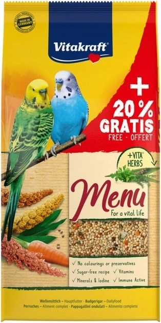 Vitakraft Menu Pokarm Dla Papugi Falistej 1kg + 20% gratis