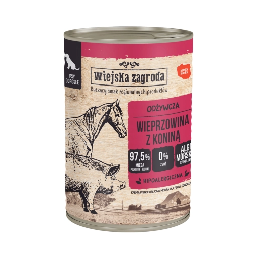 Wiejska Zagroda Dla Psa Wieprzowina Z Koniną 400g