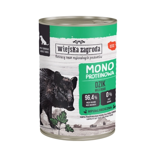 Wiejska Zagroda Dla Psa Konserwa Monobiałkowa Dzik 400g